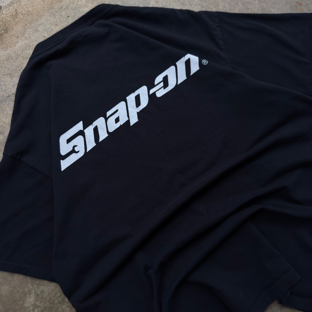 Vintage Y2K Snap-on Tools T-Shirt Workwear Gorpcore Black XL (g5b)